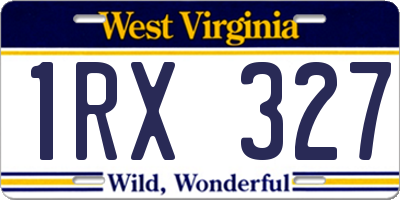 WV license plate 1RX327