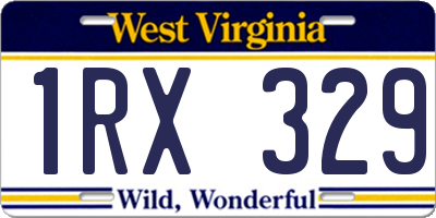 WV license plate 1RX329