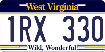 WV license plate 1RX330