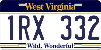WV license plate 1RX332