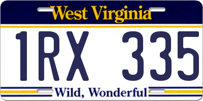 WV license plate 1RX335