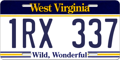 WV license plate 1RX337