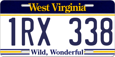 WV license plate 1RX338