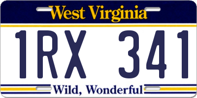 WV license plate 1RX341