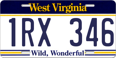 WV license plate 1RX346