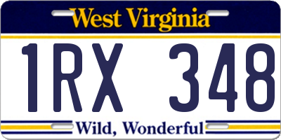 WV license plate 1RX348