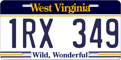 WV license plate 1RX349