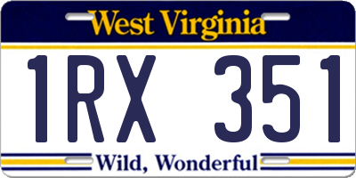 WV license plate 1RX351