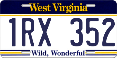 WV license plate 1RX352