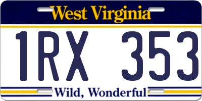 WV license plate 1RX353