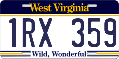 WV license plate 1RX359
