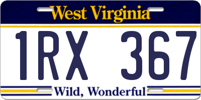 WV license plate 1RX367
