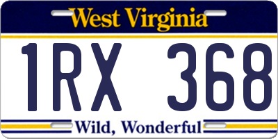 WV license plate 1RX368