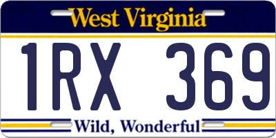 WV license plate 1RX369