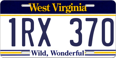 WV license plate 1RX370