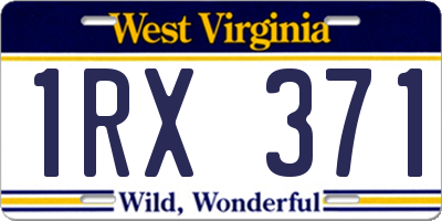 WV license plate 1RX371