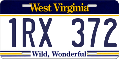 WV license plate 1RX372