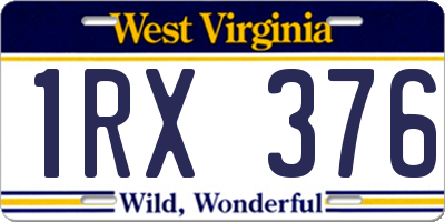 WV license plate 1RX376