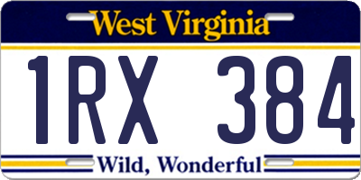 WV license plate 1RX384