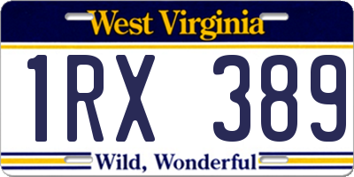 WV license plate 1RX389