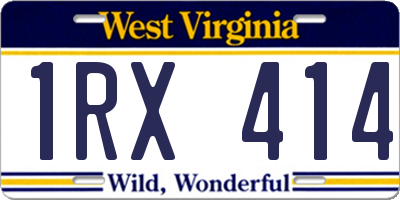 WV license plate 1RX414