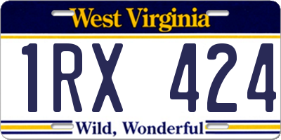 WV license plate 1RX424