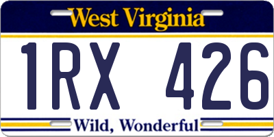 WV license plate 1RX426