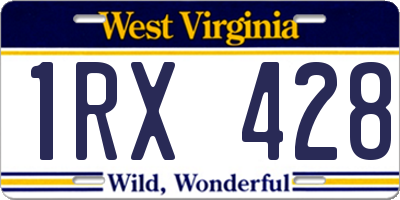 WV license plate 1RX428