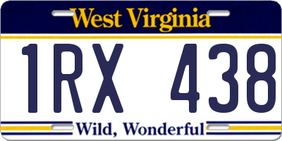WV license plate 1RX438