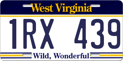 WV license plate 1RX439