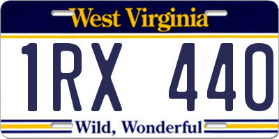 WV license plate 1RX440