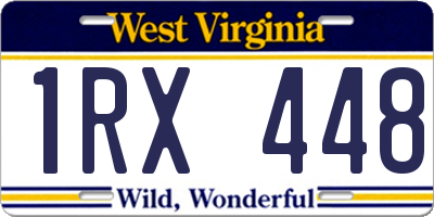 WV license plate 1RX448