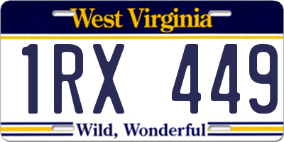 WV license plate 1RX449