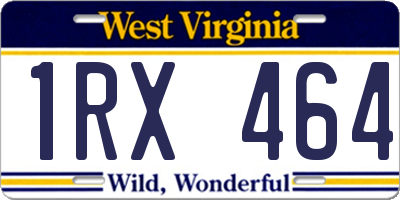 WV license plate 1RX464
