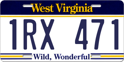 WV license plate 1RX471