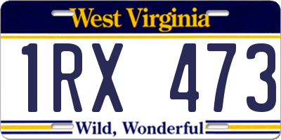 WV license plate 1RX473