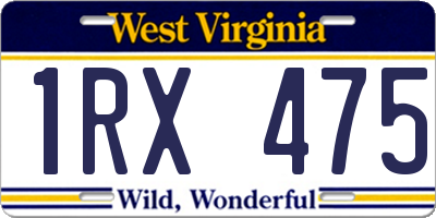 WV license plate 1RX475