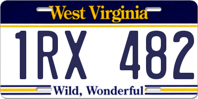 WV license plate 1RX482