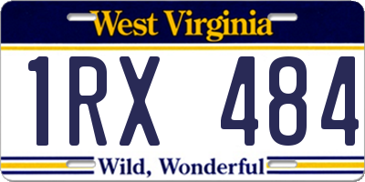 WV license plate 1RX484