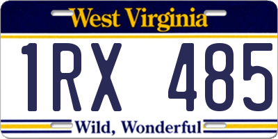 WV license plate 1RX485