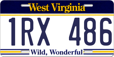 WV license plate 1RX486