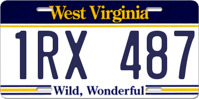 WV license plate 1RX487