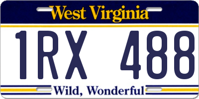 WV license plate 1RX488