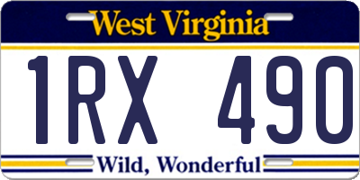 WV license plate 1RX490