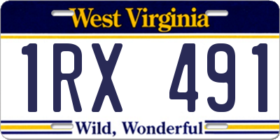 WV license plate 1RX491