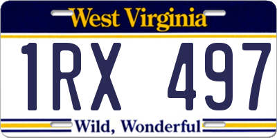 WV license plate 1RX497