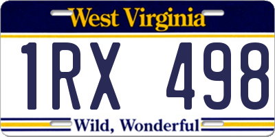 WV license plate 1RX498