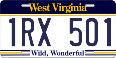 WV license plate 1RX501