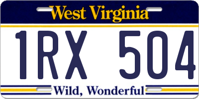 WV license plate 1RX504
