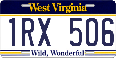WV license plate 1RX506